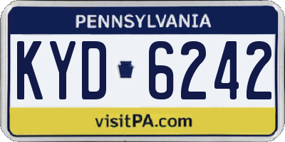 PA license plate KYD6242