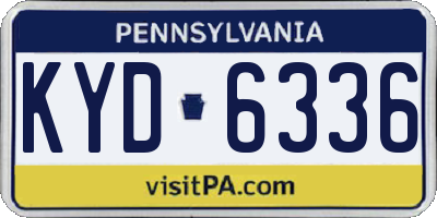 PA license plate KYD6336
