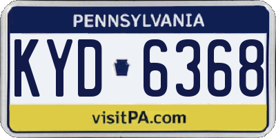 PA license plate KYD6368
