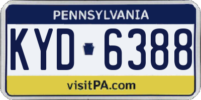 PA license plate KYD6388