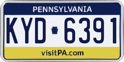 PA license plate KYD6391