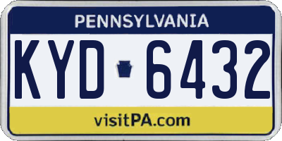 PA license plate KYD6432