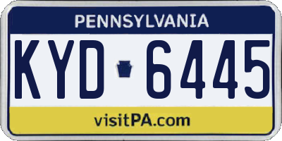 PA license plate KYD6445