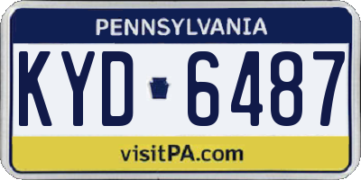 PA license plate KYD6487