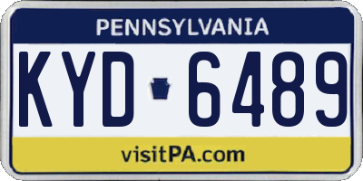 PA license plate KYD6489