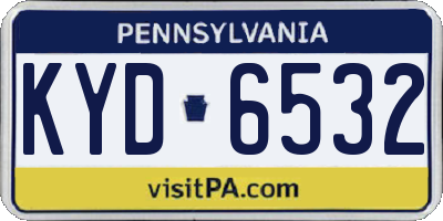 PA license plate KYD6532