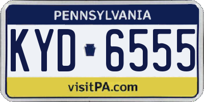 PA license plate KYD6555