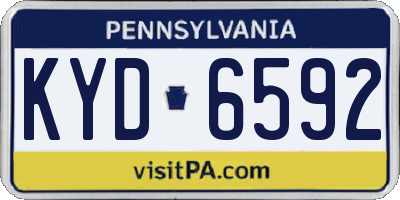 PA license plate KYD6592