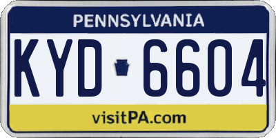 PA license plate KYD6604