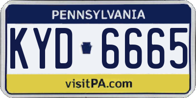 PA license plate KYD6665