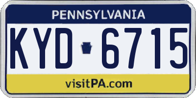 PA license plate KYD6715
