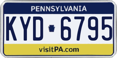 PA license plate KYD6795