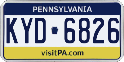 PA license plate KYD6826