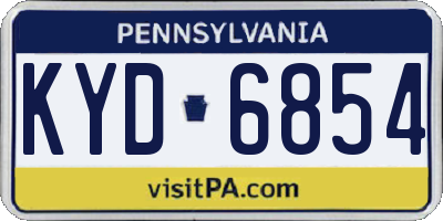 PA license plate KYD6854