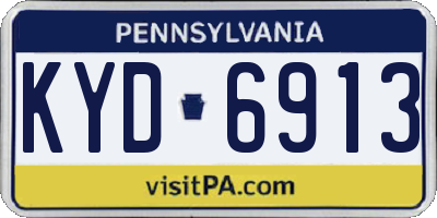 PA license plate KYD6913