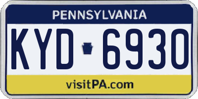 PA license plate KYD6930