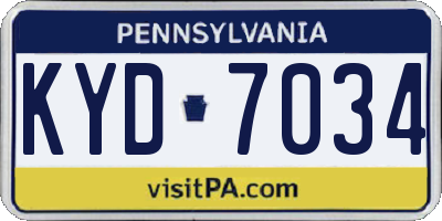 PA license plate KYD7034