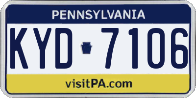 PA license plate KYD7106