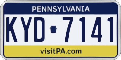 PA license plate KYD7141