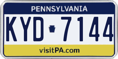 PA license plate KYD7144