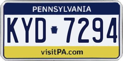 PA license plate KYD7294