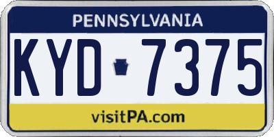PA license plate KYD7375