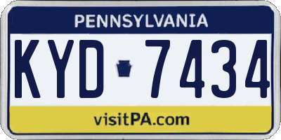PA license plate KYD7434