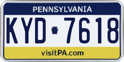 PA license plate KYD7618