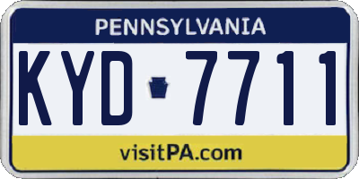 PA license plate KYD7711