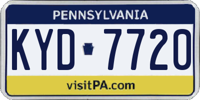 PA license plate KYD7720
