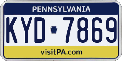 PA license plate KYD7869