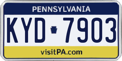 PA license plate KYD7903