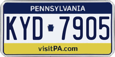 PA license plate KYD7905