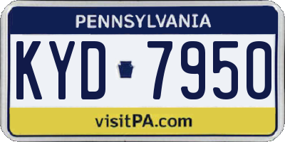 PA license plate KYD7950