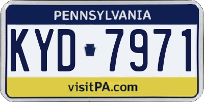 PA license plate KYD7971