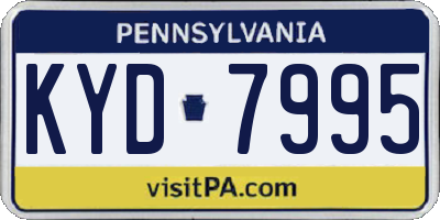 PA license plate KYD7995