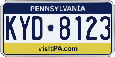 PA license plate KYD8123