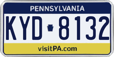PA license plate KYD8132