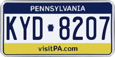PA license plate KYD8207