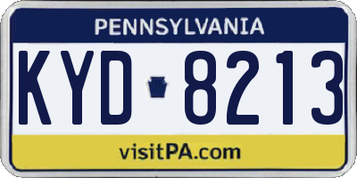 PA license plate KYD8213