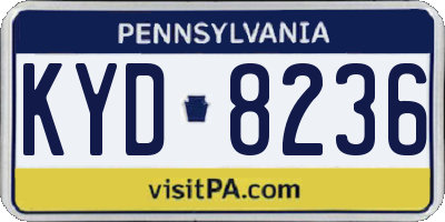 PA license plate KYD8236