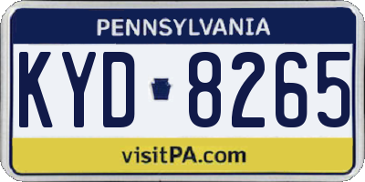 PA license plate KYD8265