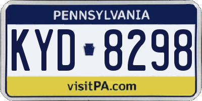 PA license plate KYD8298