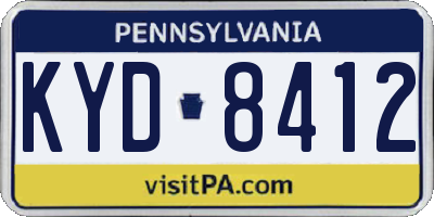 PA license plate KYD8412