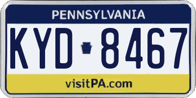 PA license plate KYD8467