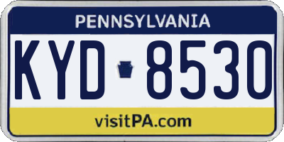 PA license plate KYD8530
