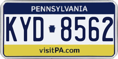 PA license plate KYD8562