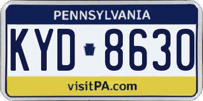 PA license plate KYD8630