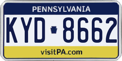 PA license plate KYD8662