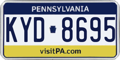 PA license plate KYD8695